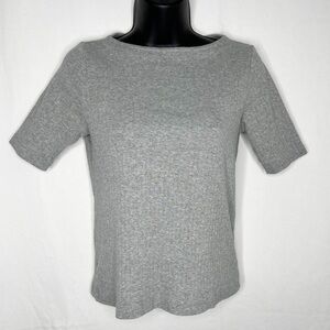 🦩 UNIQLO Ribbed Boat Neck Crop Top (🦩2 for $25)